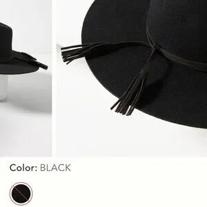 Tasseled Wool Rancher Lakota | Womens Wool Felt Rancher Fedora Hat with Tribal  main image 4